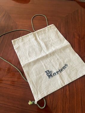 Dr. Martens Natural Canvas Drawstring Sack with Olive Cords